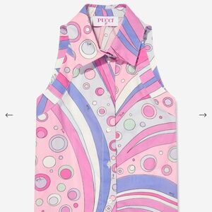 PUCCI  Girls Fontane Print Sleeveless Blouse size 12 NWT